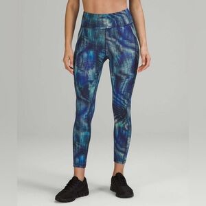 Lululemon Invigorate High-Rise Tight 25" *Foil Shapeshifter Flux Blue Multi Sz 4